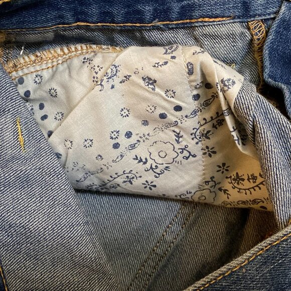 Free People We The Free Saratoga Blue Pleated Frayed Hem Distressed Denim Skirt - Picture 9 of 14